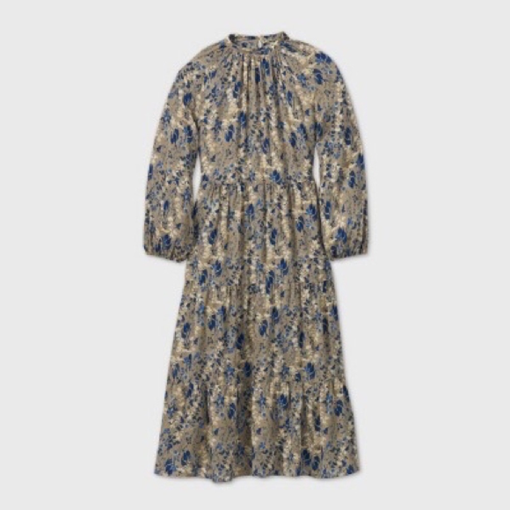 Flowered tiered maxi dress